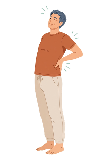 Pratiquant de yoga soulageant son dos